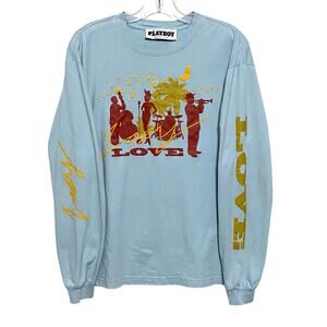 Playboy Pacsun Lazy Love Long Sleeve Shirt Mens M Tropical Band Vacation Y2K